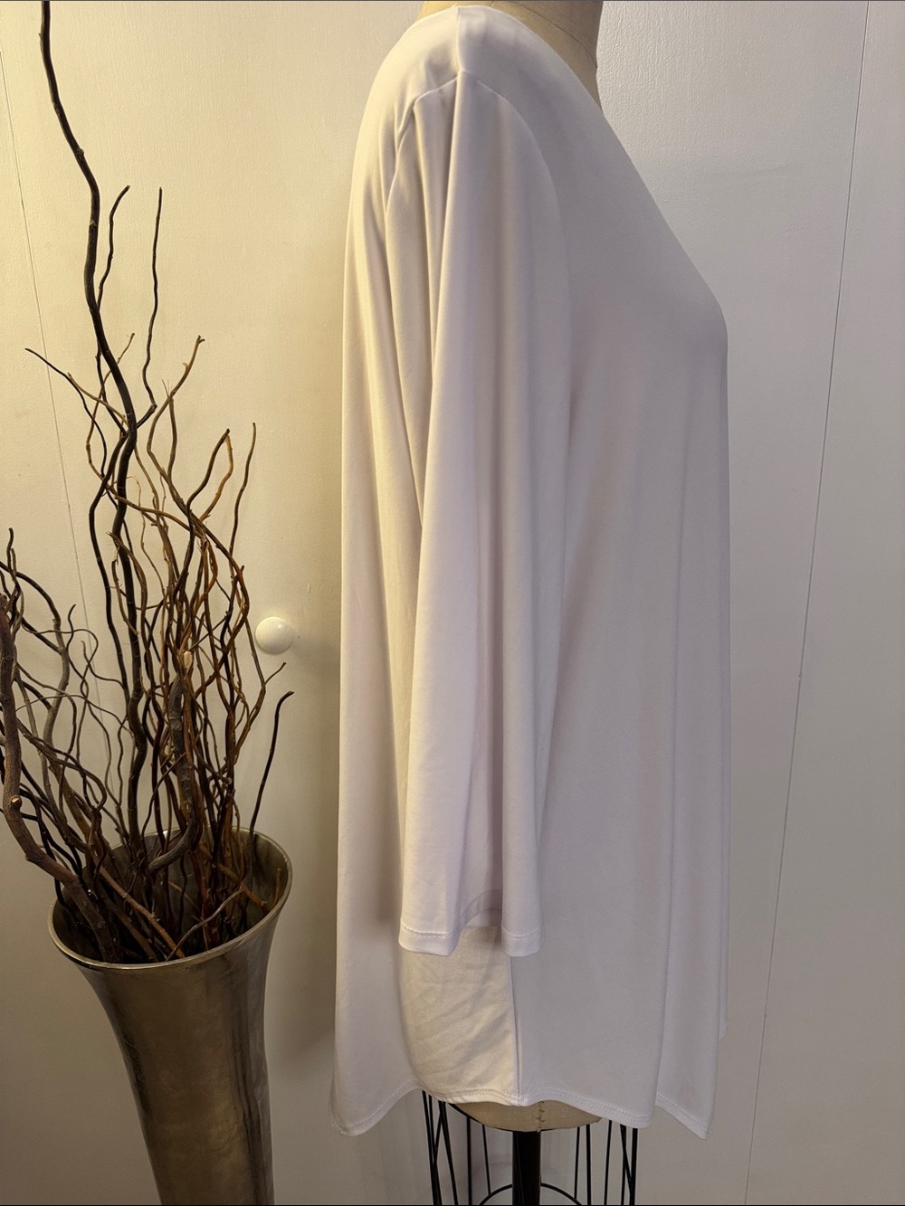 Slinky Brand Scoop Neck white Tunic Top - Picture 4 of 6